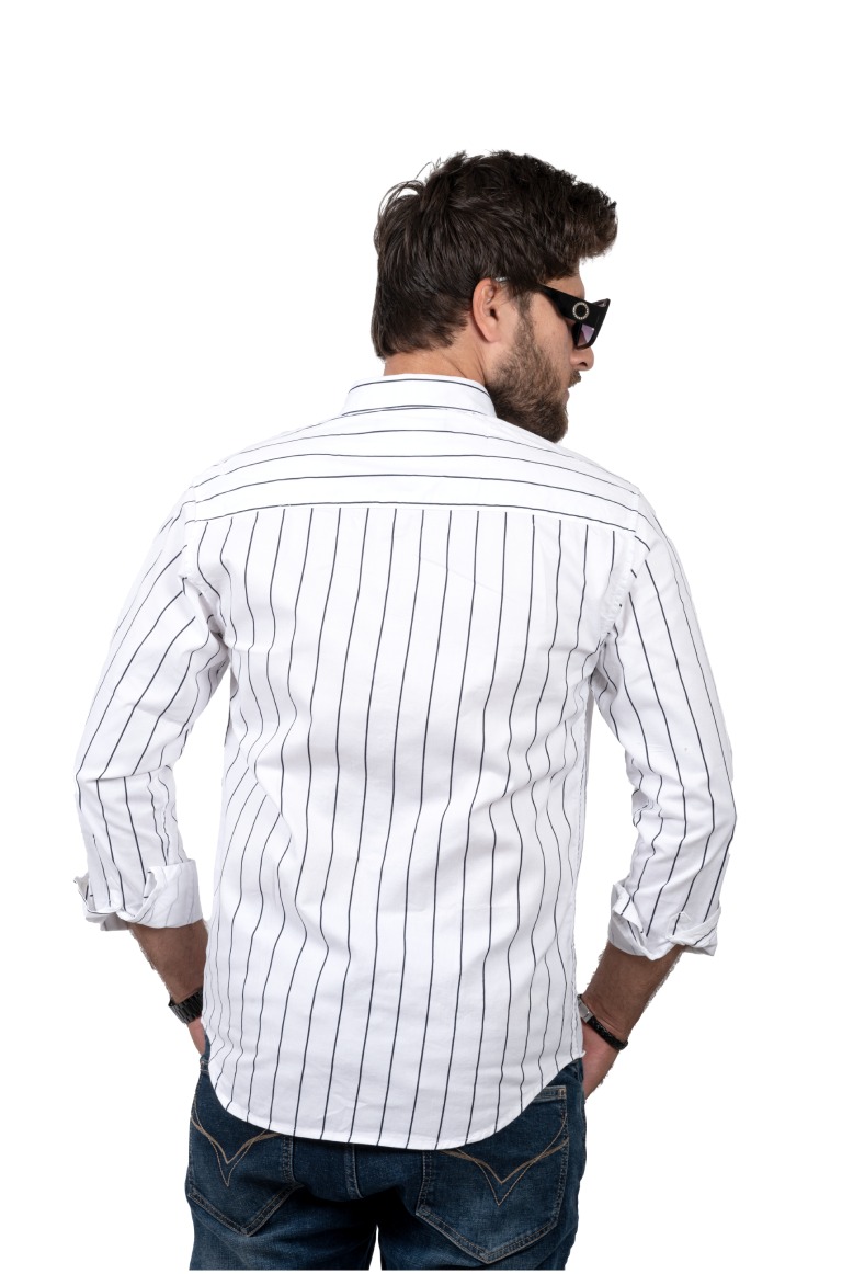 Casual White Striped Shirt