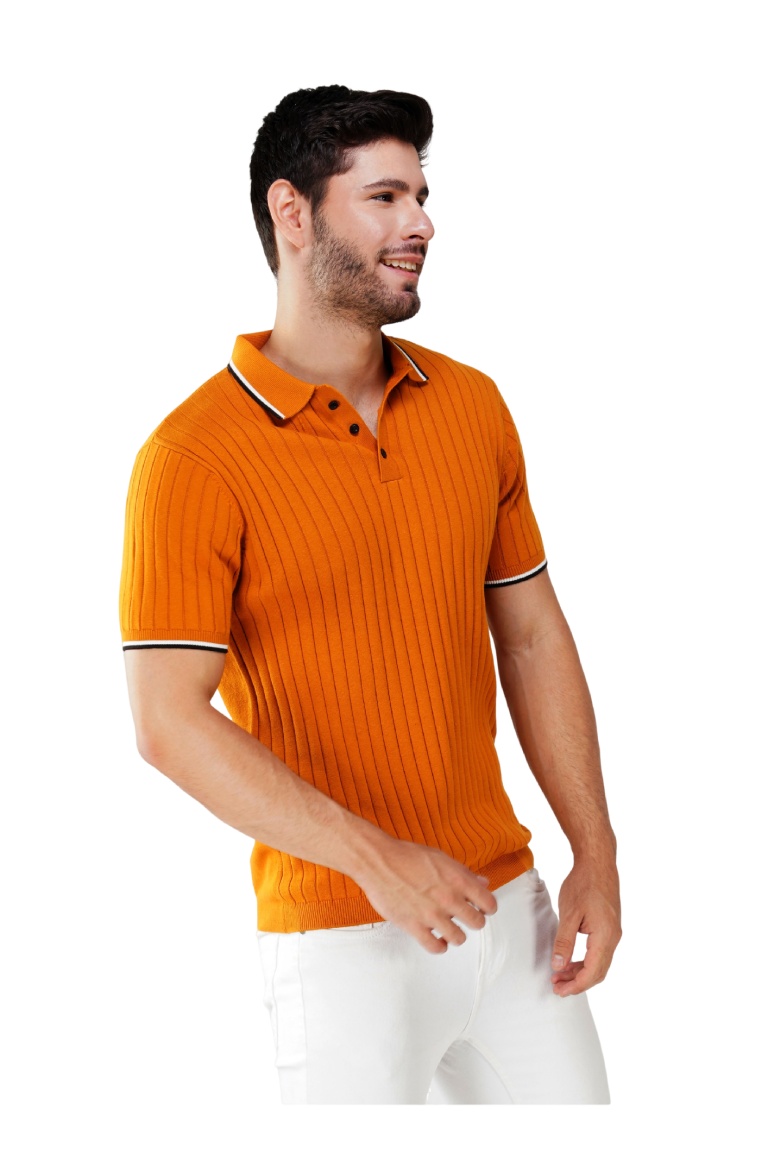 Knitt Polo T-Shirt Mustard 