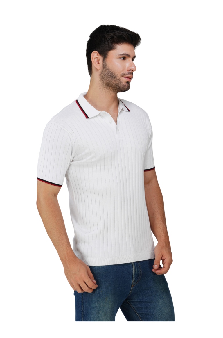 Knitt Polo T-Shirt White