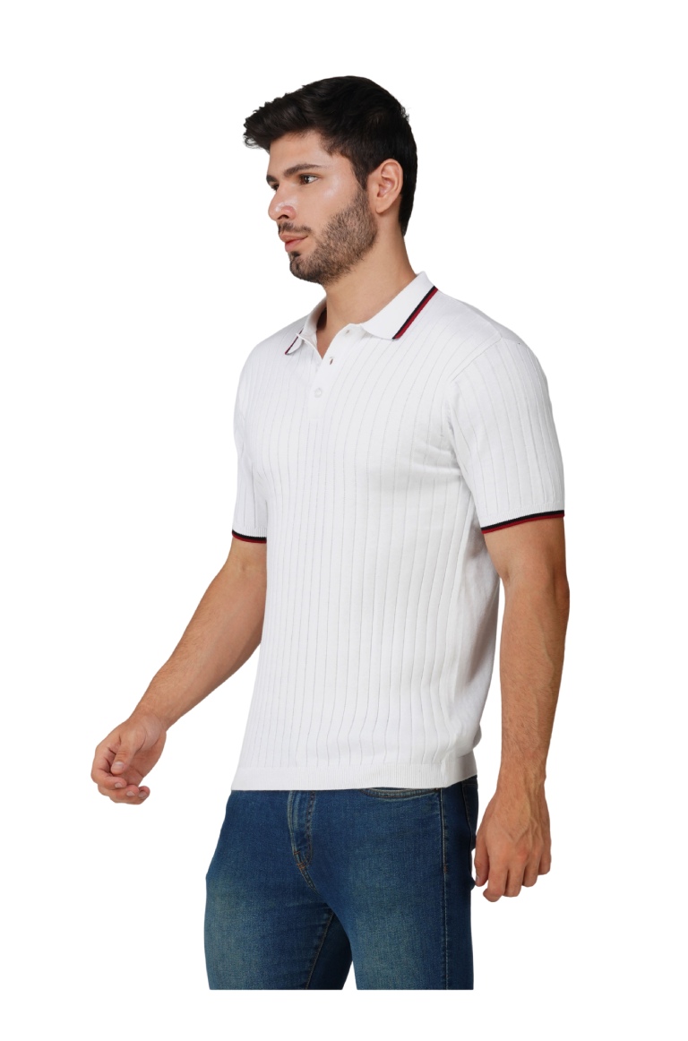 Knitt Polo T-Shirt White