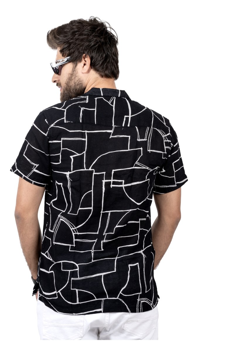 Black Abstract Box Fit Shirt